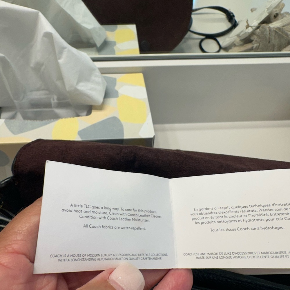 Coach “Ellen”Black Leather Crossbody Bag with Gold Accents - Picture 10 of 13